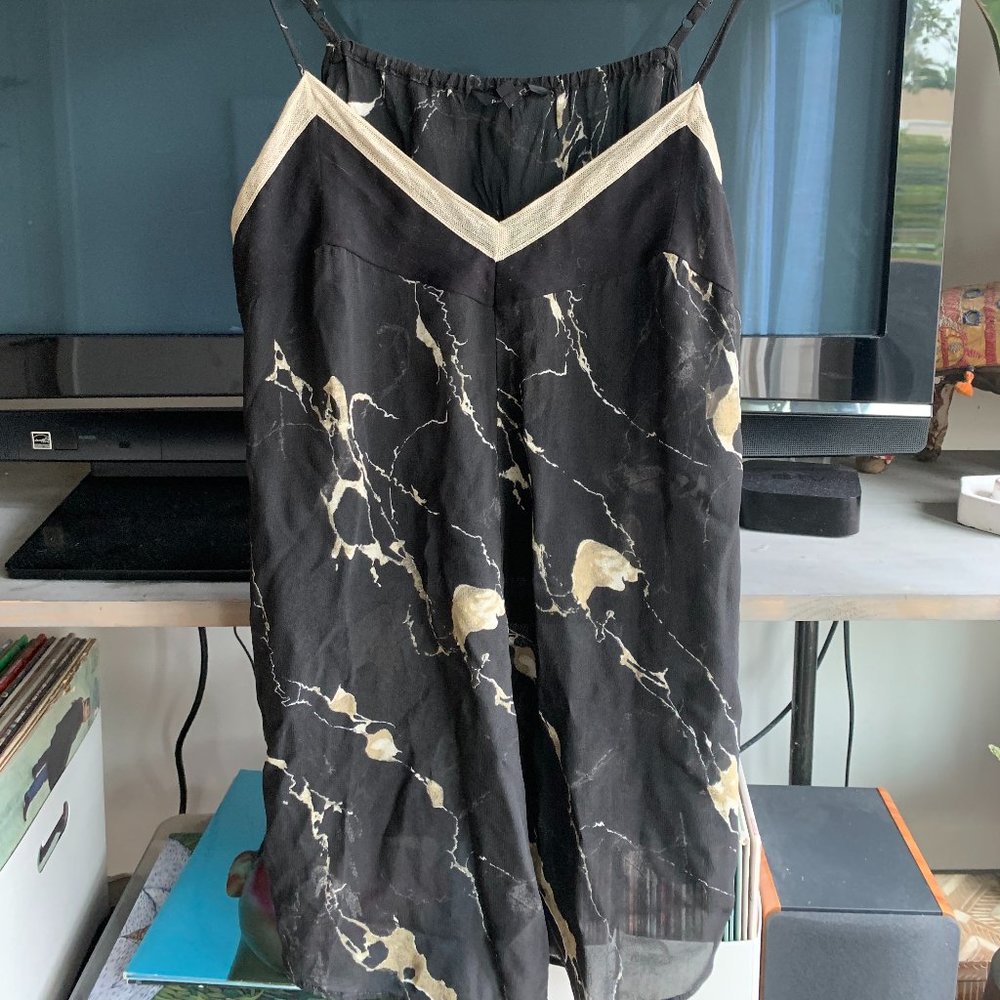 Pas de Calais Ray Marbled Crepe Top